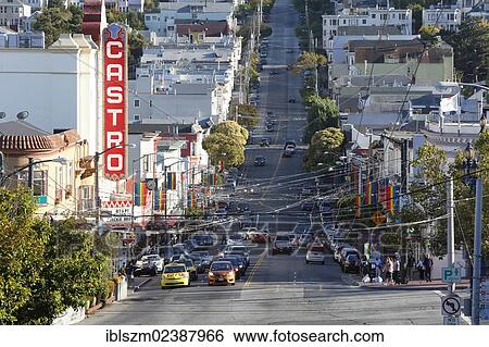 Stock Photograph - "Street scene, Castro district, San Francisco, California, USA". Fotosearch