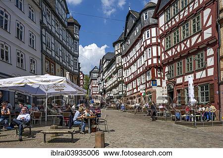 "Street scene, half-timbered houses at the market square, historic centre, Marburg, Hesse, Germany, Europe" View Large Photo Image Stock Photograph - "Street scene, half-timbered houses at the market square, historic centre, Marburg, Hesse, Germany, Europe". Fotosearch