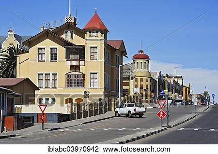 "Street scene, Swakopmund, Erongo Region, Namibia, Africa" View Large Photo Image Stock Image - "Street scene, Swakopmund, Erongo Region, Namibia, Africa". Fotosearch