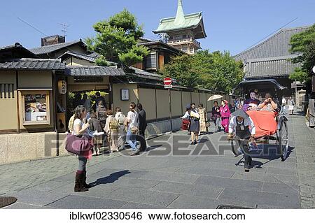 "Street scene with tourists, pedestrian zone near Maruyama Park, Kyoto, Japan, East Asia, Asia" View Large Photo Image Stock Photograph - "Street scene with tourists, pedestrian zone near Maruyama Park, Kyoto, Japan, East Asia, Asia". Fotosearch