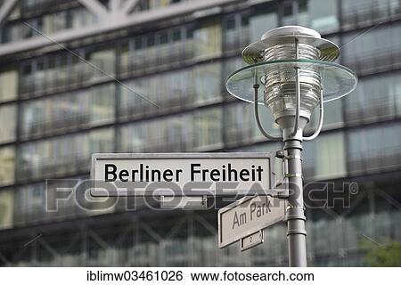 "Street sign """"Berliner Freiheit"""", Berlin, Berlin, Germany, Europe" View Large Photo Image Stock Photograph - "Street sign """"Berliner Freiheit"""", Berlin, Berlin, Germany, Europe". Fotosearch