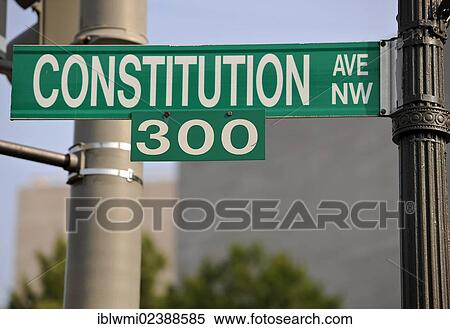 "Street sign """"Constitution Avenue"""", Washington DC, District of Columbia, USA" View Large Photo Image Stock Photography - "Street sign """"Constitution Avenue"""", Washington DC, District of Columbia, USA". Fotosearch