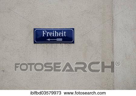 "Street sign """"Freiheit"""", German for """"freedom"""", Meissen, Saxony, Germany, Europe" View Large Photo Image Stock Image - "Street sign """"Freiheit"""", German for """"freedom"""", Meissen, Saxony, Germany, Europe". Fotosearch