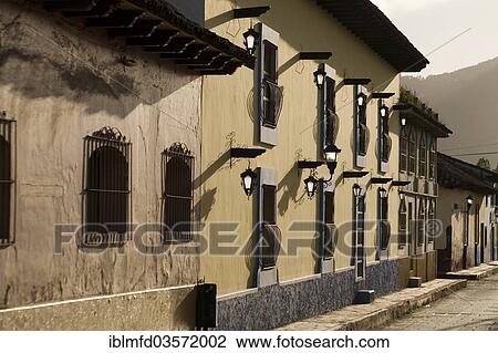 "Street with old houses, San Cristobal de las Casas, Chiapas, Mexico, North America" View Large Photo Image Stock Image - "Street with old houses, San Cristobal de las Casas, Chiapas, Mexico, North America". Fotosearch