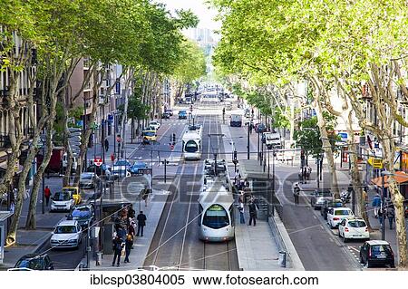 "Street with trams, Lyon, Rhone-Alpes, France, Europe" View Large Photo Image Stock Photography - "Street with trams, Lyon, Rhone-Alpes, France, Europe". Fotosearch