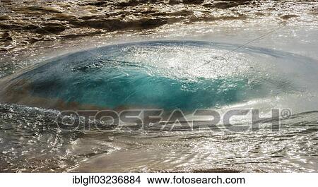 Picture - "Strokkur Geyser, Sellfoss, Southern Region, Iceland, Europe". Fotosearch