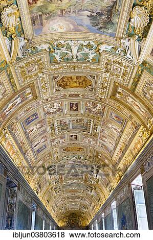 "Stucco ceiling with frescoes of the Galleria delle Carte Geografiche, Vatican Museums, Vatican, Rome, Lazio, Italy, Europe" View Large Photo Image Stock Photo - "Stucco ceiling with frescoes of the Galleria delle Carte Geografiche, Vatican Museums, Vatican, Rome, Lazio, Italy, Europe". Fotosearch