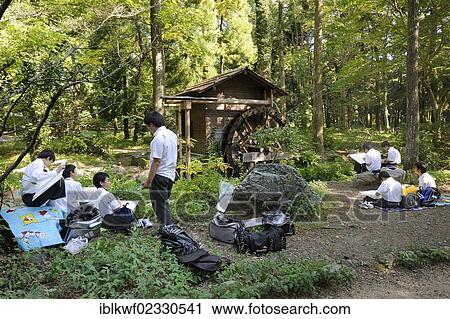 "Students painting plants in the Botanical Garden, Kyoto, Japan, East Asia, Asia" View Large Photo Image Stock Image - "Students painting plants in the Botanical Garden, Kyoto, Japan, East Asia, Asia". Fotosearch