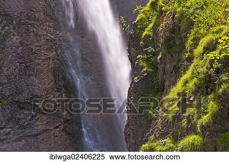 Stock Photography - "Stuibenfall waterfall, Oytal valley in Oberstdorf, Allgaeu, Bavaria, Germany, Europe, PublicGround, Europe". Fotosearch