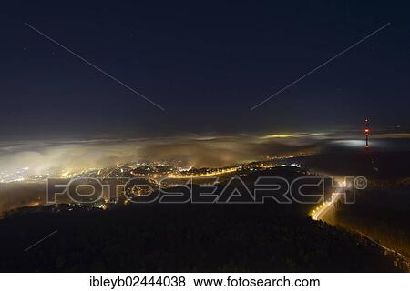 "Stuttgart, seen from the TV tower at night, with fog, Baden-Wuerttemberg, Germany, Europe" View Large Photo Image Stock Photo - "Stuttgart, seen from the TV tower at night, with fog, Baden-Wuerttemberg, Germany, Europe". Fotosearch