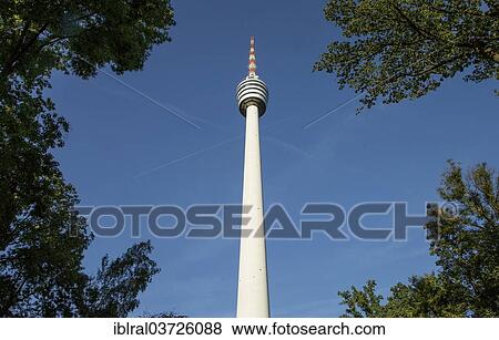Stock Photo - "Stuttgart TV Tower, Degerloch, Stuttgart, Baden-Wurttemberg, Germany, Europe". Fotosearch