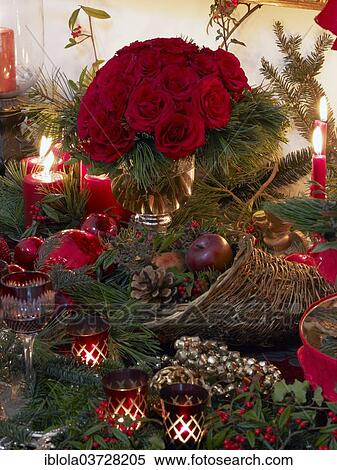 "Stylish Christmas table decoration in a sophisticated atmosphere, Germany, Europe" View Large Photo Image Stock Photography - "Stylish Christmas table decoration in a sophisticated atmosphere, Germany, Europe". Fotosearch