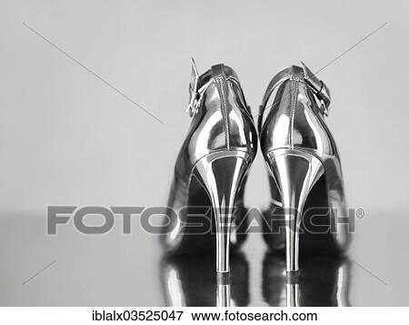 shiny silver shoes