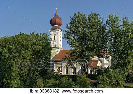 "Subsidiary Church of St. Peter and Paul with onion dome, Kirchberg, Upper Bavaria, Bavaria, Germany, Europe" View Large Photo Image Stock Image - "Subsidiary Church of St. Peter and Paul with onion dome, Kirchberg, Upper Bavaria, Bavaria, Germany, Europe". Fotosearch