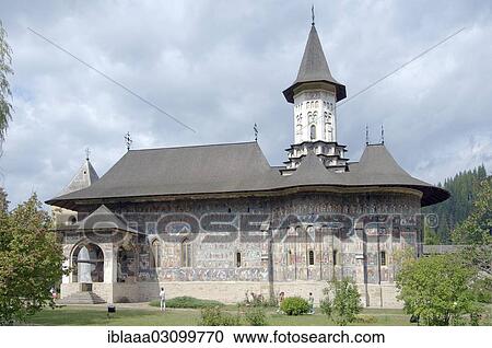 Stock Image - "Sucevi? ¢a Monastery, Sucevi? ¢a, Suceava County, Romania, Europe". Fotosearch