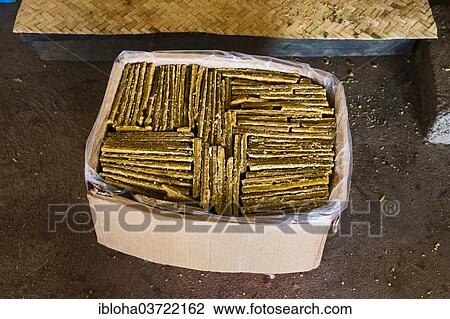 Stock Image - "Sugarcane in a sugar factory, Mine Tauk, Shan-State, Myanmar, Burma, Asia". Fotosearch