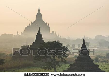 "Sulamani Temple in the morning mist, stupas and pagodas in the temple complex of the Plateau of Bagan, Mandalay Division, Myanmar or Burma" View Large Photo Image Stock Image - "Sulamani Temple in the morning mist, stupas and pagodas in the temple complex of the Plateau of Bagan, Mandalay Division, Myanmar or Burma". Fotosearch