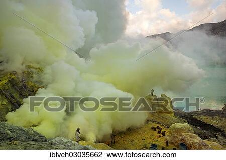 "Sulfur miners mining sulfur at Ijen Volcano, Kawah ljen, Eastern Java, Java, Indonesia, Asia" View Large Photo Image Stock Image - "Sulfur miners mining sulfur at Ijen Volcano, Kawah ljen, Eastern Java, Java, Indonesia, Asia". Fotosearch