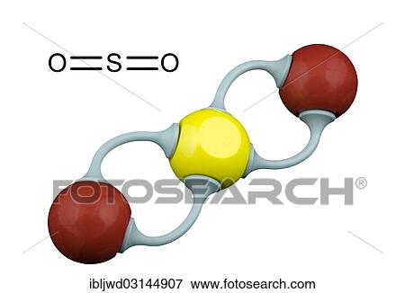 Stock Photo - Sulphur dioxide molecule model. Fotosearch