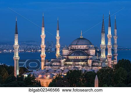"Sultan Ahmed Mosque or Blue Mosque at twilight, Istanbul, Turkey, Asia" View Large Photo Image Stock Photograph - "Sultan Ahmed Mosque or Blue Mosque at twilight, Istanbul, Turkey, Asia". Fotosearch