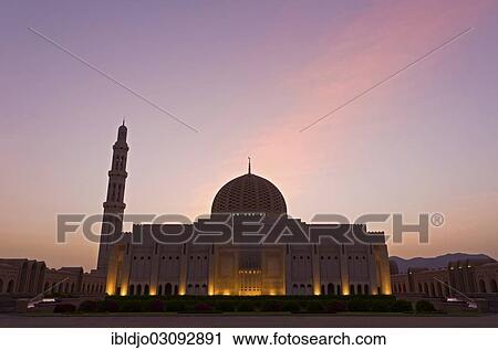 "Sultan Qaboos Grand Mosque at dawn, Ghubrah, Muscat Governorate, Oman, Asia" View Large Photo Image Stock Image - "Sultan Qaboos Grand Mosque at dawn, Ghubrah, Muscat Governorate, Oman, Asia". Fotosearch