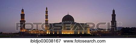"Sultan Qaboos Grand Mosque at dawn, Muscat, Oman, Asia" View Large Photo Image Stock Photo - "Sultan Qaboos Grand Mosque at dawn, Muscat, Oman, Asia". Fotosearch
