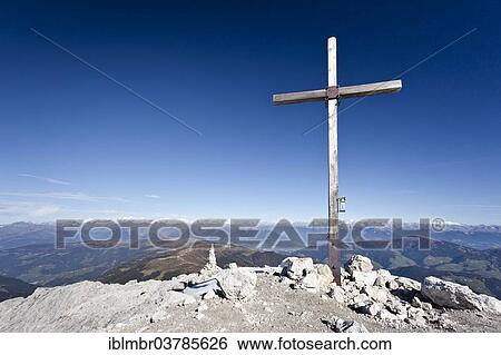 "Summit cross on Peitlerkofel Mountain in Puez-Geisler Nature Park, above the Val Badia valley, Alta Badia, Dolomites, Alto Adige, Italy, Europe" View Large Photo Image Stock Photograph - "Summit cross on Peitlerkofel Mountain in Puez-Geisler Nature Park, above the Val Badia valley, Alta Badia, Dolomites, Alto Adige, Italy, Europe". Fotosearch