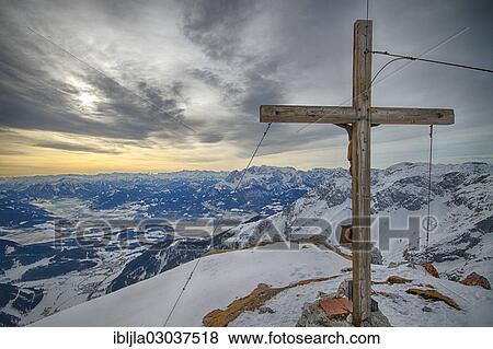 "Summit cross on summit of Eiskogel mountain, Eiskogel, Werfenweng, Salzburg State, Austria, Europe" View Large Photo Image Stock Photo - "Summit cross on summit of Eiskogel mountain, Eiskogel, Werfenweng, Salzburg State, Austria, Europe". Fotosearch