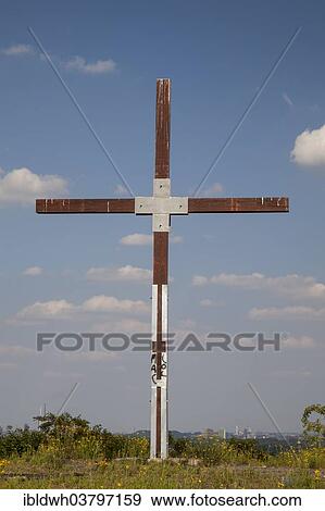 "Summit cross on the Halde Pattberg heap, route of industrial culture, Repelen, Moers, Lower Rhine, North Rhine-Westphalia, Germany, Europe" View Large Photo Image Stock Photo - "Summit cross on the Halde Pattberg heap, route of industrial culture, Repelen, Moers, Lower Rhine, North Rhine-Westphalia, Germany, Europe". Fotosearch