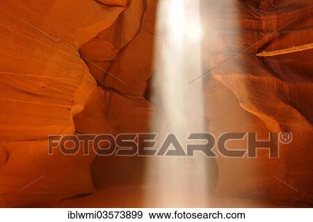 "Sunbeam falling into the cave, red sandstone of the Moenkopi rock formation, Upper Antelope Canyon, near Page, Arizona, United States, North America" View Large Photo Image Stock Photo - "Sunbeam falling into the cave, red sandstone of the Moenkopi rock formation, Upper Antelope Canyon, near Page, Arizona, United States, North America". Fotosearch