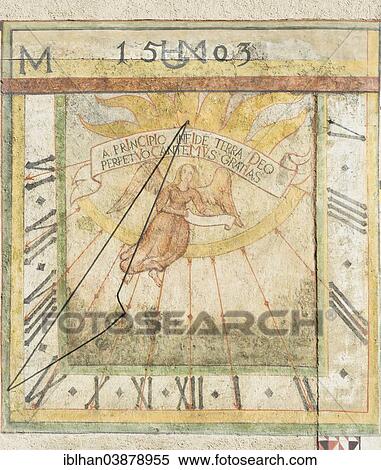 Stock Photography - "Sundial, Modling, Lower Austria, Austria, Europe". Fotosearch