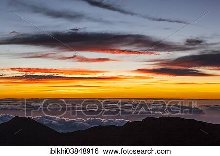 "Sunrise at Haleaka Summit, Maui, Hawaii, United States, North America" View Large Photo Image Stock Photograph - "Sunrise at Haleaka Summit, Maui, Hawaii, United States, North America". Fotosearch