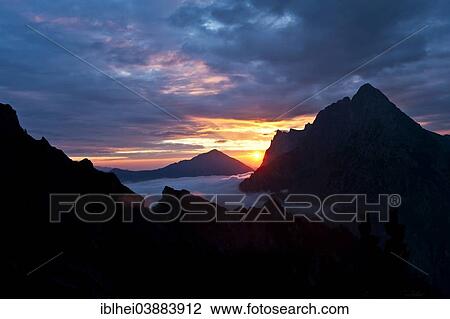 "Sunrise in the mountains, Mt Grosser Odstein, Gesause range, Austria, Europe" View Large Photo Image Stock Image - "Sunrise in the mountains, Mt Grosser Odstein, Gesause range, Austria, Europe". Fotosearch