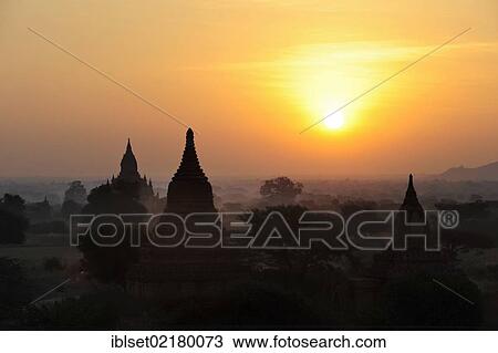 "Sunrise over the pagodas and temples of Bagan, Myanmar, Burma, Southeast Asia, Asia" View Large Photo Image Stock Image - "Sunrise over the pagodas and temples of Bagan, Myanmar, Burma, Southeast Asia, Asia". Fotosearch
