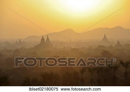 "Sunrise over the pagodas and temples of Bagan, Myanmar, Burma, Southeast Asia, Asia" View Large Photo Image Stock Photography - "Sunrise over the pagodas and temples of Bagan, Myanmar, Burma, Southeast Asia, Asia". Fotosearch