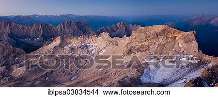 "Sunrise, view from Mt Zugspitze of Mt Schneefernerkopf towards Tyrol, Zugspitzplatt, high karst plateau, Wetterstein Range, Werdenfelser Land, Upper Bavaria, Bavaria, Germany, Europe" View Large Photo Image Picture - "Sunrise, view from Mt Zugspitze of Mt Schneefernerkopf towards Tyrol, Zugspitzplatt, high karst plateau, Wetterstein Range, Werdenfelser Land, Upper Bavaria, Bavaria, Germany, Europe". Fotosearch