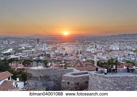 Stock Photo - "Sunset, Ankara Kalesi Castle, Ulus, Ankara, Central Anatolia Region, Anatolia, Turkey, Asia". Fotosearch