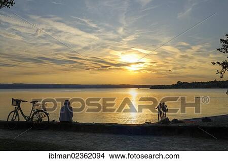"Sunset at Ammersee Lake, Herrsching am Ammersee, Fuenfseenland region, Upper Bavaria, Bavaria, Germany, Europe, PublicGround, Europe" View Large Photo Image Picture - "Sunset at Ammersee Lake, Herrsching am Ammersee, Fuenfseenland region, Upper Bavaria, Bavaria, Germany, Europe, PublicGround, Europe". Fotosearch