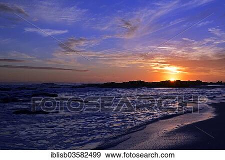 "Sunset at Bloubergstrand beach, Cape Town, Western Cape, South Africa, Africa" View Large Photo Image Stock Photo - "Sunset at Bloubergstrand beach, Cape Town, Western Cape, South Africa, Africa". Fotosearch