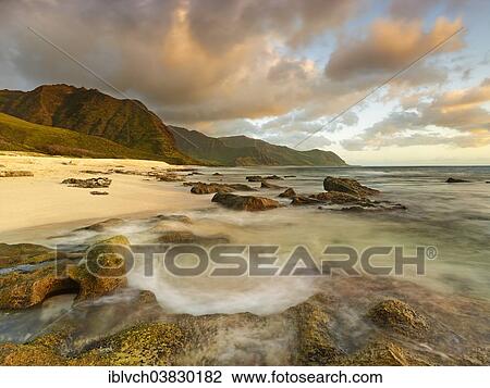 "Sunset at Ka'ena Point State Park, Oahu, Hawaii, United States, North America" View Large Photo Image Stock Image - "Sunset at Ka'ena Point State Park, Oahu, Hawaii, United States, North America". Fotosearch