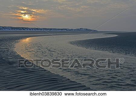 "Sunset in the Wadden Sea, Langeoog, East Frisia, Lower Saxony, Germany, Europe" View Large Photo Image Stock Image - "Sunset in the Wadden Sea, Langeoog, East Frisia, Lower Saxony, Germany, Europe". Fotosearch