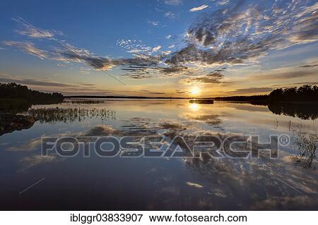 "Sunset, Lake Asnen, Smaland, Sweden, Europe" View Large Photo Image Stock Photo - "Sunset, Lake Asnen, Smaland, Sweden, Europe". Fotosearch