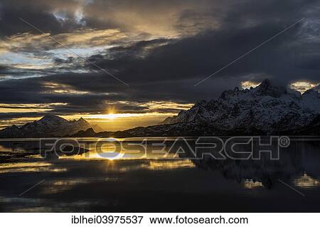 "Sunset, Lofoten, Norway, Europe" View Large Photo Image Stock Photo - "Sunset, Lofoten, Norway, Europe". Fotosearch