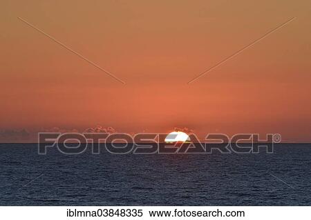 Stock Photography - "Sunset, North Sea, near Wangerooge, Friesland, Lower Saxony, Germany, Europe". Fotosearch