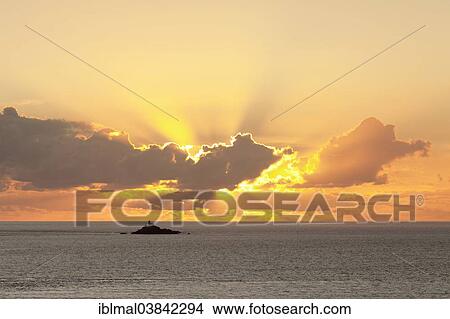 "Sunset off Pointe du Van, Cap Sizun peninsula, Departement Finistere, Brittany, France, Europe" View Large Photo Image Picture - "Sunset off Pointe du Van, Cap Sizun peninsula, Departement Finistere, Brittany, France, Europe". Fotosearch