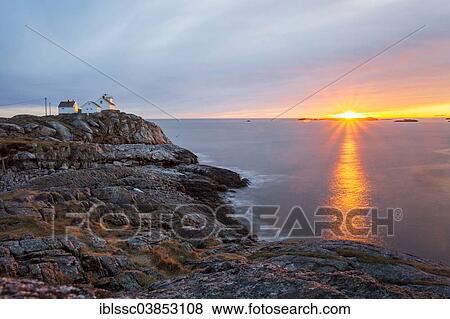 "Sunset on the coast of Henningsvaer Austvagoy, Lofoten, Norway, Europe" View Large Photo Image Stock Photo - "Sunset on the coast of Henningsvaer Austvagoy, Lofoten, Norway, Europe". Fotosearch