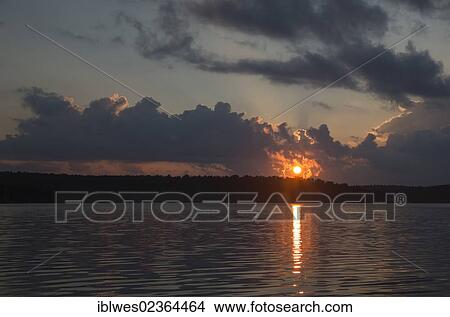 Picture - "Sunset on Tom Thomson Lake, Algonquin Provincial Park, Ontario, Canada, North America". Fotosearch
