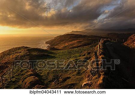 "Sunset over Atlantic coastline, County Donegal, Republic of Ireland" View Large Photo Image Stock Image - "Sunset over Atlantic coastline, County Donegal, Republic of Ireland". Fotosearch