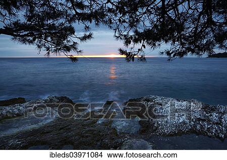 "Sunset over the sea, Porec, Istria, Croatia, Europe" View Large Photo Image Picture - "Sunset over the sea, Porec, Istria, Croatia, Europe". Fotosearch