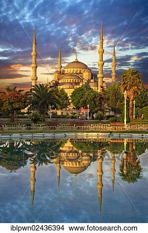 "Sunset over the Sultan Ahmed Mosque, Sultanahmet Camii, or Blue Mosque, built from 1609 to 1616 during the reign of Ahmed I, Istanbul, Turkey, Asia" View Large Photo Image Picture - "Sunset over the Sultan Ahmed Mosque, Sultanahmet Camii, or Blue Mosque, built from 1609 to 1616 during the reign of Ahmed I, Istanbul, Turkey, Asia". Fotosearch